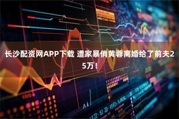 长沙配资网APP下载 遭家暴俏黄蓉离婚给了前夫25万！